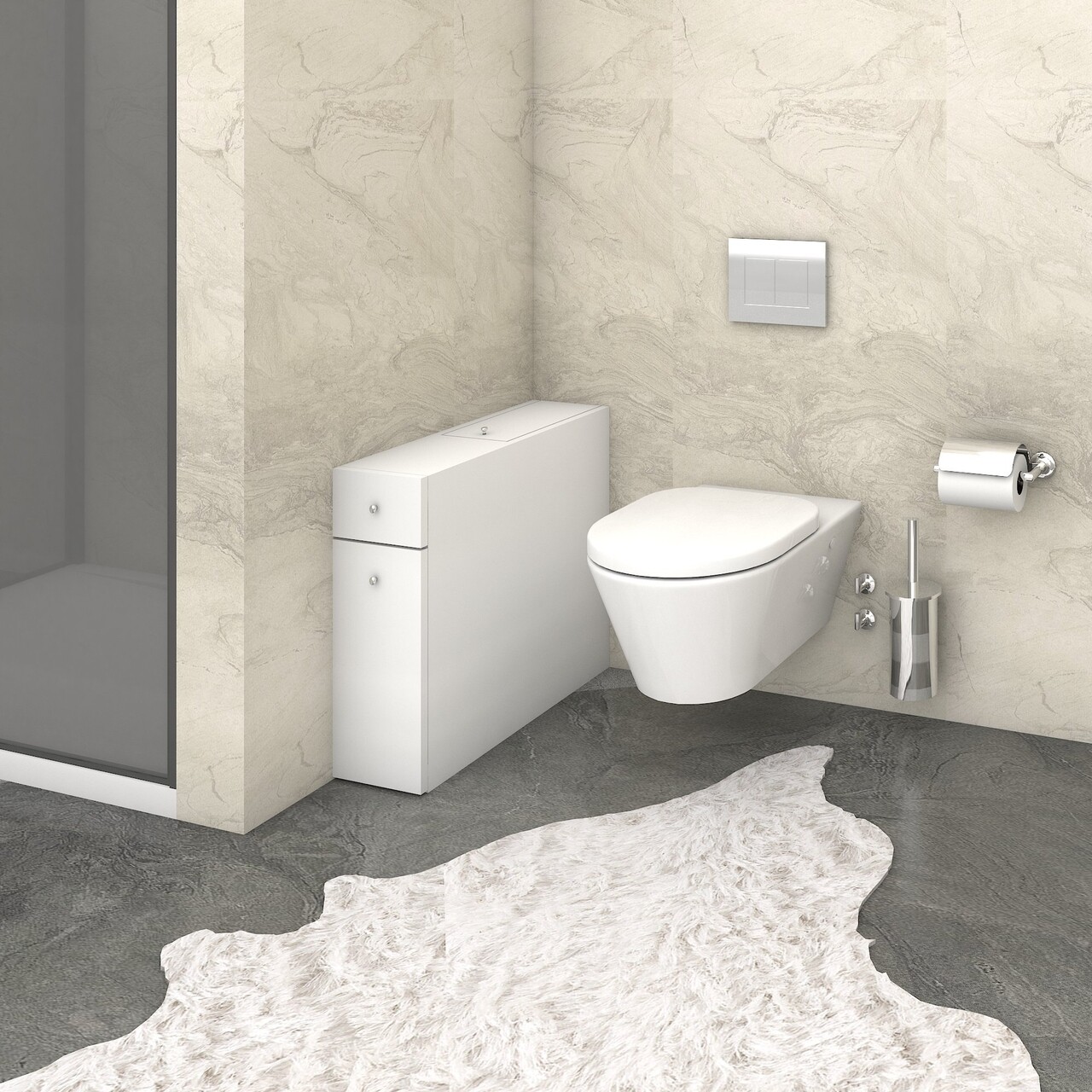 Dulap pentru baie Smart, Elegance, 60x19x55 cm, alb - imagine 6